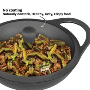 Hawkins Futura 3.5 L Cast Iron Kadhai with Lid – Naturally Nonstick image 2