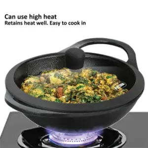 Hawkins Futura 3.5 L Cast Iron Kadhai with Lid – Naturally Nonstick image 3