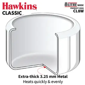 Hawkins Classic 8L Wide Pressure Cooker CL8W image 3