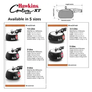 Hawkins Contura Black XT 2L Pressure Cooker CXT20 image 6