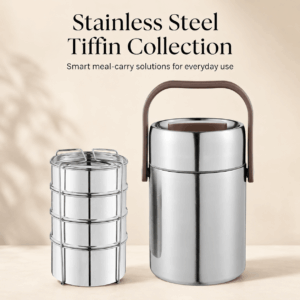 Kraft Perma-Therm Stainless Steel Insulated Tiffin | 3 & 4 Tier Options (1.6 L & 1.9 L)