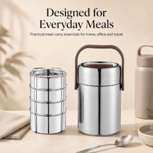 Kraft Perma-Therm Stainless Steel Insulated Tiffin | 3 & 4 Tier Options (1.6 L & 1.9 L) image 5