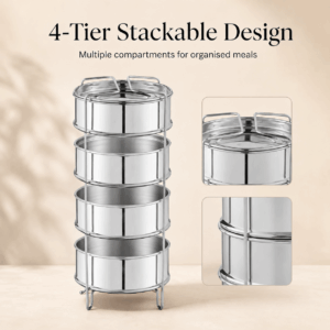 Kraft Perma-Therm Stainless Steel Insulated Tiffin | 3 & 4 Tier Options (1.6 L & 1.9 L) image 7