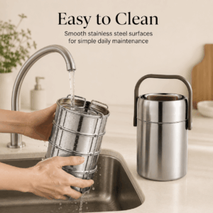 Kraft Perma-Therm Stainless Steel Insulated Tiffin | 3 & 4 Tier Options (1.6 L & 1.9 L) image 3