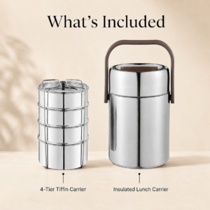Kraft Perma-Therm Stainless Steel Insulated Tiffin | 3 & 4 Tier Options (1.6 L & 1.9 L) image 8