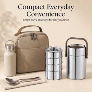 Kraft Perma-Therm Stainless Steel Insulated Tiffin | 3 & 4 Tier Options (1.6 L & 1.9 L) image 4