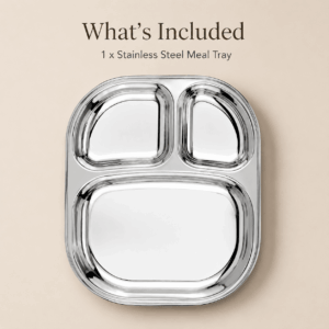 Kraft Stainless Steel 3-Section Pav Bhaji Plate | Compartment Serving Plate for Snacks & Dinner image 7