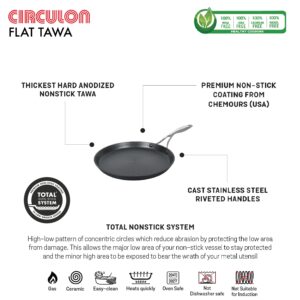 Circulon Non-Stick Hard-Anodised Flat Dosa Tawa | 28 & 32 cm | Metal-Utensil-Safe, Induction & Gas image 5