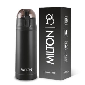 Milton Crown Thermosteel Bottle – Black, 350 ml