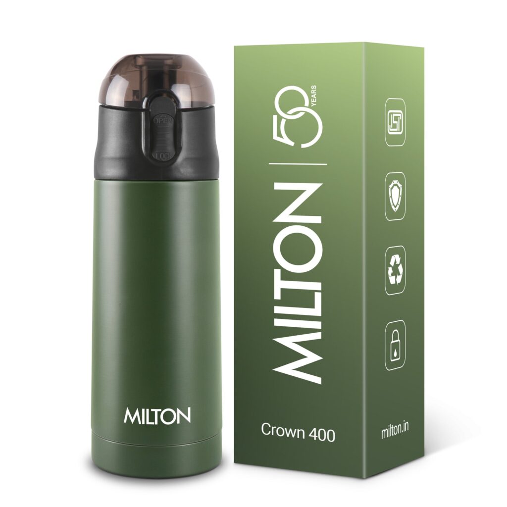 Milton Crown Thermosteel Water Bottle | Double-Wall Vacuum Insulated, Hot & Cold, Leak-Proof & BPA-Free