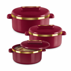 Milton Curve Casserole - Maroon, 1000/1500/2000 ml / Regular Set