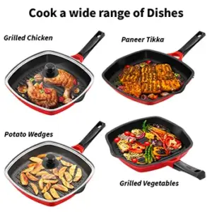 Die Cast Grill Pan 30 cm with Glass Lid (DCGP30G) image 5