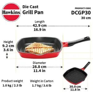 Hawkins 30cm Die-Cast Nonstick Grill Pan image 3