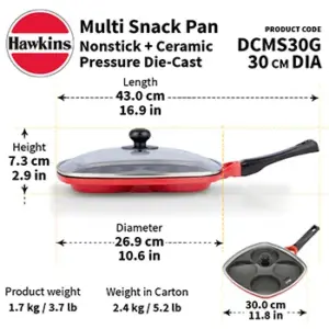 Die Cast Multi Snack Pan with Glass Lid (DCMS30G) image 3