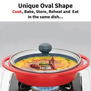 Die Cast Yellow Oval Mini Casserole 0.75 Litre with Glass Lid (DCY75G) image 4