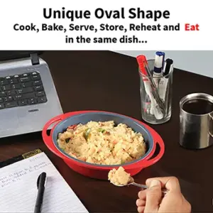 Die Cast Yellow Oval Mini Casserole 0.75 Litre with Glass Lid (DCY75G) image 5