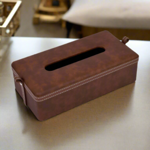 Doté Leatherette Rectangle Tissue Box - Brown