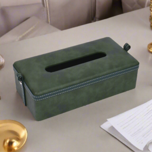Doté Leatherette Rectangle Tissue Box - Dark Olive