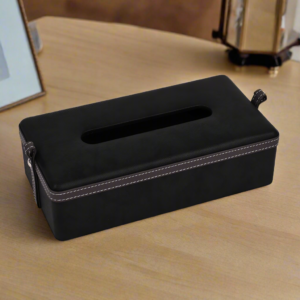 Doté Leatherette Rectangle Tissue Box - Black