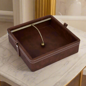 Doté Leatherette Weight Tissue Holder - Brown