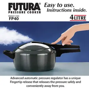 Hawkins Futura 4L Pressure Cooker FP40 – Hard Anodised image 2