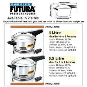 Hawkins Futura 4L Stainless Steel Cooker FSS40 image 6