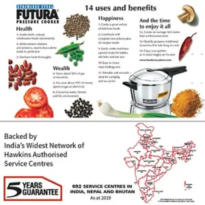 Hawkins Futura 5.5L Stainless Steel Cooker FSS55 image 3