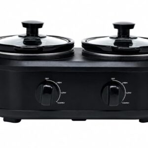 Pringle FW1807 Electric Double Slow Cooker, 2.5L (1.25L x 2 Pots) - Black