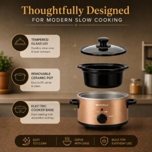 Pringle FW1810 Electric Slow Cooker 1.5L | Ceramic Pot with Glass Lid, Slow-Cook & Keep-Warm, Removable Pot image 3