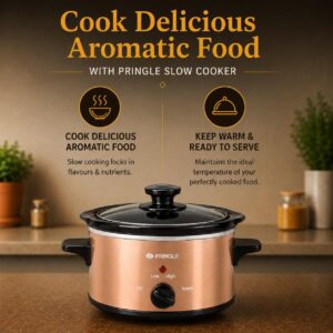 Pringle FW1810 Electric Slow Cooker 1.5L | Ceramic Pot with Glass Lid, Slow-Cook & Keep-Warm, Removable Pot image 4