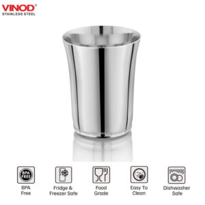 Vinod Alto Steel Glass, Set of 6, 400ml image 7