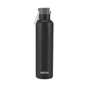 Milton Felice Thermosteel Water Bottle | Double-Wall Vacuum Insulated, Hot & Cold, Leak-Proof & BPA-Free - Black, 880 ml