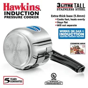 Hawkins Stainless Steel 3L Tall Pressure Cooker HSS3T image 2