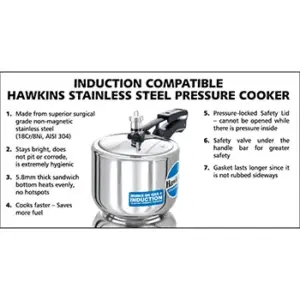 Hawkins Stainless Steel 3L Tall Pressure Cooker HSS3T image 3