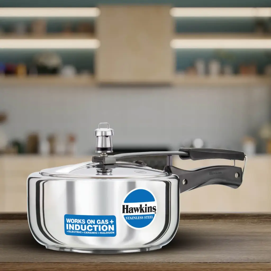 Hawkins Stainless Steel 3L Tall Pressure Cooker HSS3T — Bihari Di Hatti