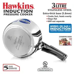 Hawkins Stainless Steel 3L Tall Pressure Cooker HSS3T image 2