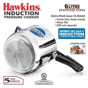 Hawkins Stainless Steel 6L Pressure Cooker HSS60 image 2