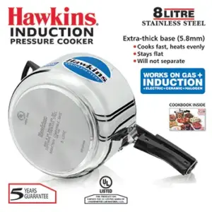 Hawkins Stainless Steel 8L Pressure Cooker HSS80 image 2