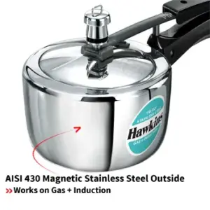 Hawkins Triply 1.5L Stainless Steel Pressure Cooker HSST15 image 6