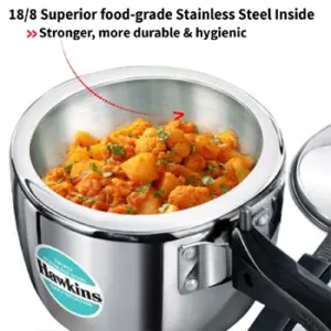 Hawkins Triply 2.5L Stainless Steel Pressure Cooker HSST25 image 4