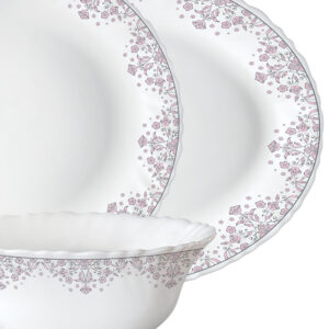 Larah by Borosil Opalware Dinner Set | Lightweight, Chip-Resistant, Microwave & Dishwasher Safe image 3