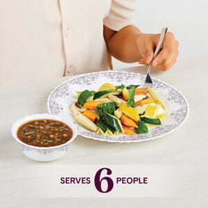 Larah by Borosil Opalware Dinner Set | Lightweight, Chip-Resistant, Microwave & Dishwasher Safe image 4