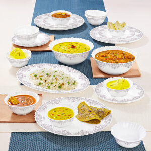 Larah by Borosil Opalware Dinner Set | Lightweight, Chip-Resistant, Microwave & Dishwasher Safe image 8