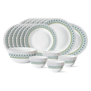Larah by Borosil Opalware Dinner Set | Lightweight, Chip-Resistant, Microwave & Dishwasher Safe – Persia
