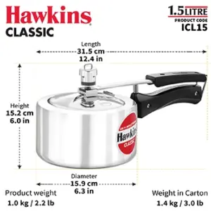 Hawkins Classic Induction 1.5L Pressure Cooker ICL15 image 4