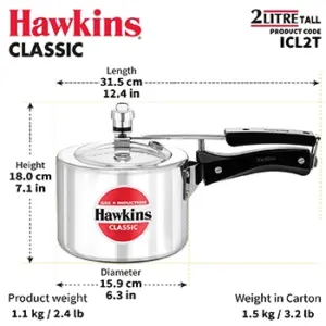 Hawkins Classic Induction 2L Tall Pressure Cooker ICL2T image 4