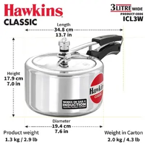 Hawkins Classic Induction 3L Wide Pressure Cooker ICL3W image 4