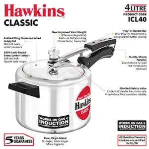 Hawkins Classic Induction 4L Pressure Cooker ICL40 image 3