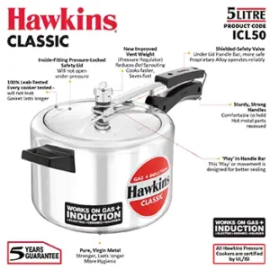 Hawkins Classic Induction 5L Pressure Cooker ICL50 image 3