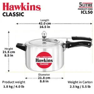 Hawkins Classic Induction 5L Pressure Cooker ICL50 image 4